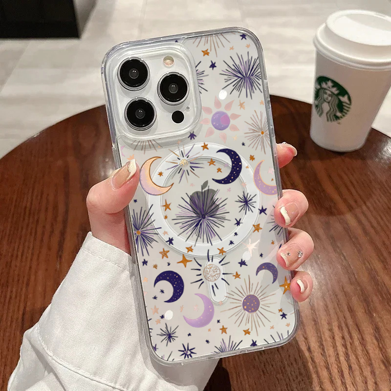 Phone Cases Durable - Romantic Sun Moon Stars Phone Case