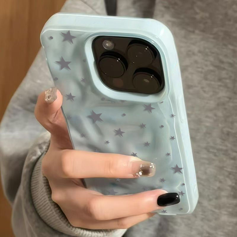 Phone Cases Durable - Minimalist Cute Star Wave Texture Phone