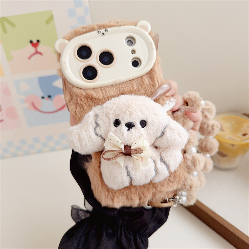 3D Cartoon Bowknot Puppy Warm  - Phone Cases Iphone 13 评论和价格