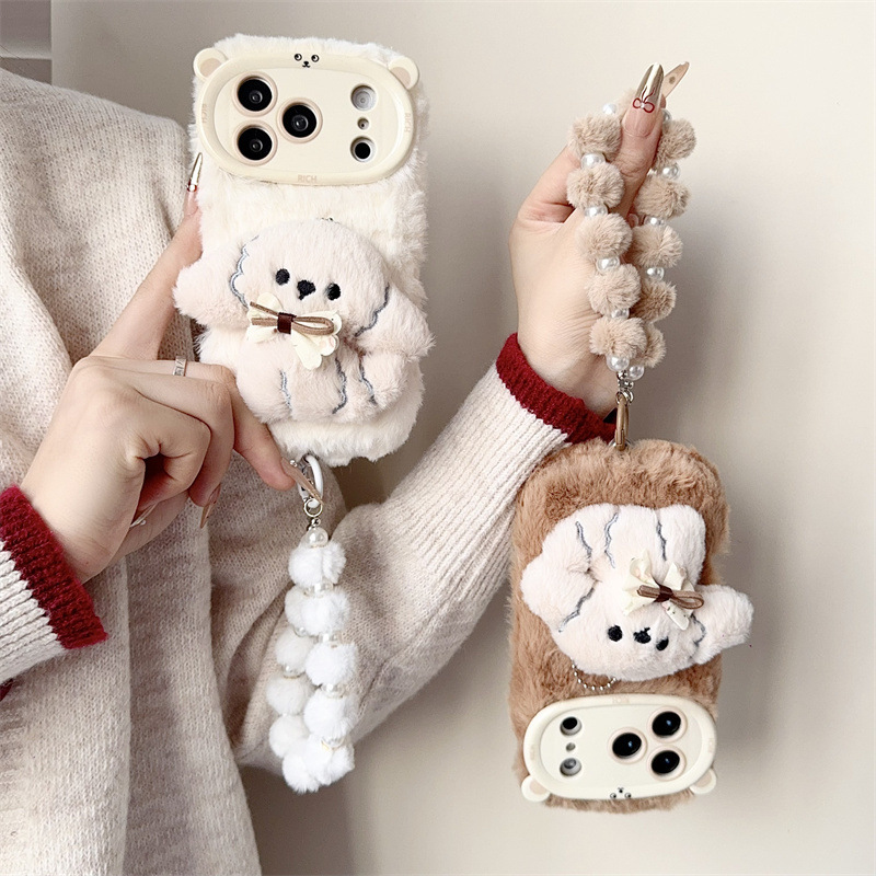 3D Cartoon Bowknot Puppy Warm  - Phone Cases Iphone 13 评论和价格