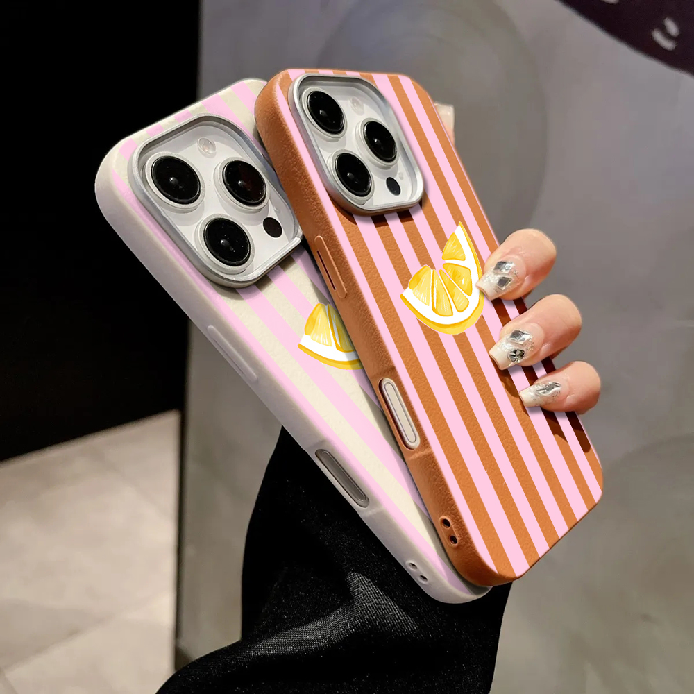 Lemon Pink Stripes Phone Case  - Phone Cases Xiaomi 15 评论和价格