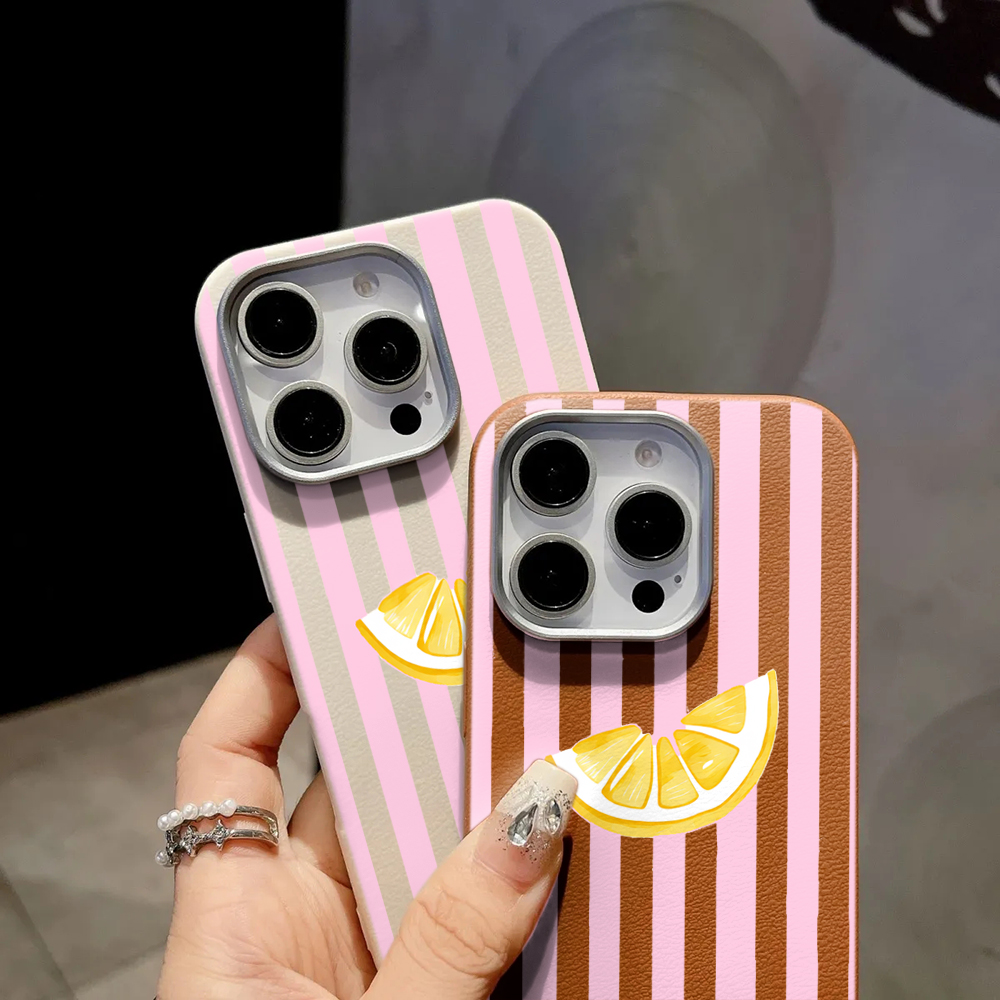 Lemon Pink Stripes Phone Case  - Phone Cases Xiaomi 15 评论和价格