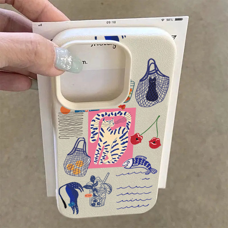 Cute Cherry Cat Print Phone Ca - Phone Cases Durable 评论和价格