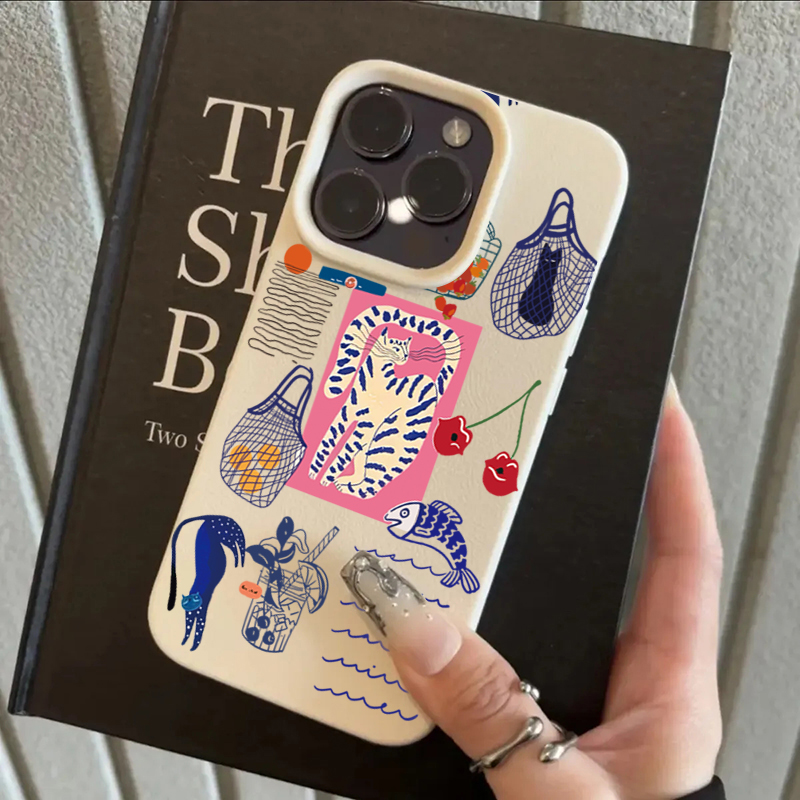 Cute Cherry Cat Print Phone Ca - Phone Cases Durable 评论和价格