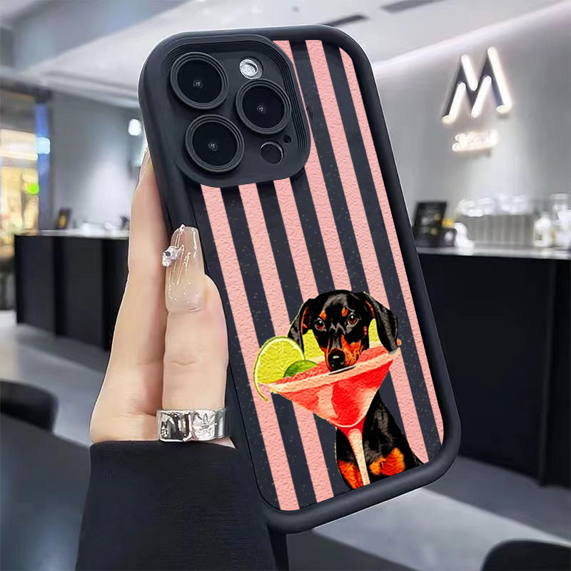 Cute Dog Striped Print Shockpr - Phone Cases Xiaomi 15 评论和价格