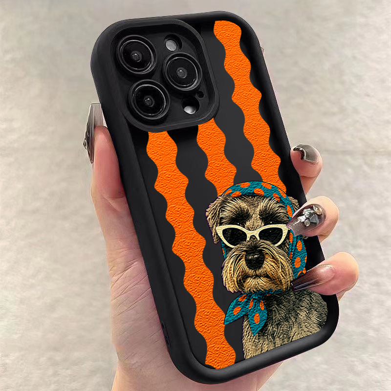 Cute Dog Striped Print Shockpr - Phone Cases Xiaomi 15 评论和价格