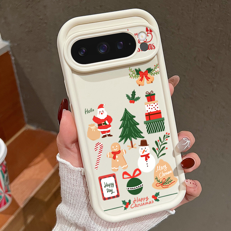 Happy Christmas Pattern Soft T - Phone Cases Google Pixel 9 评论和价格