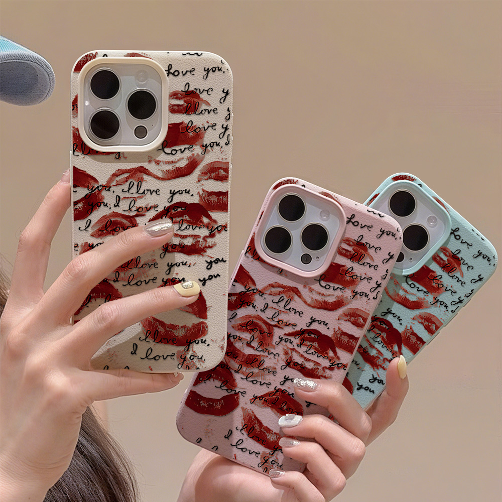 Bright Red Lips Leather Phone  - Phone Cases Durable 评论和价格